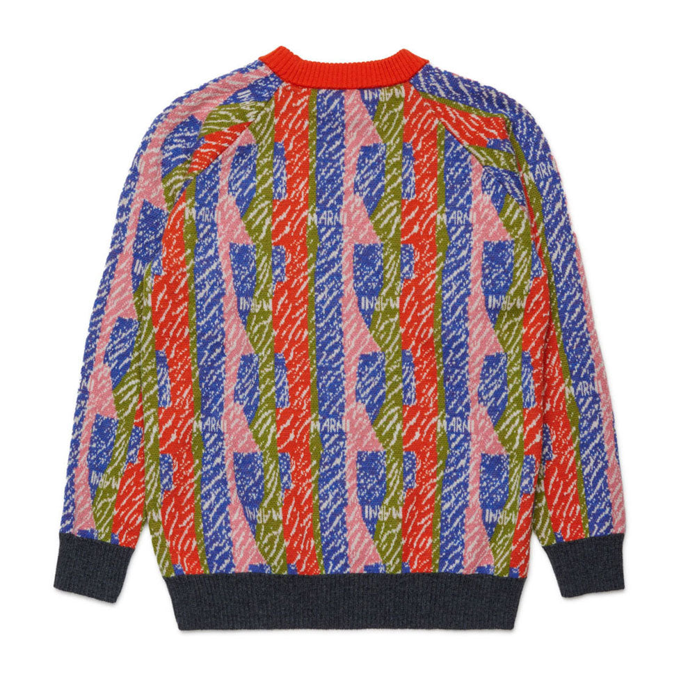 Marni Red Striped Jacquard Pullover