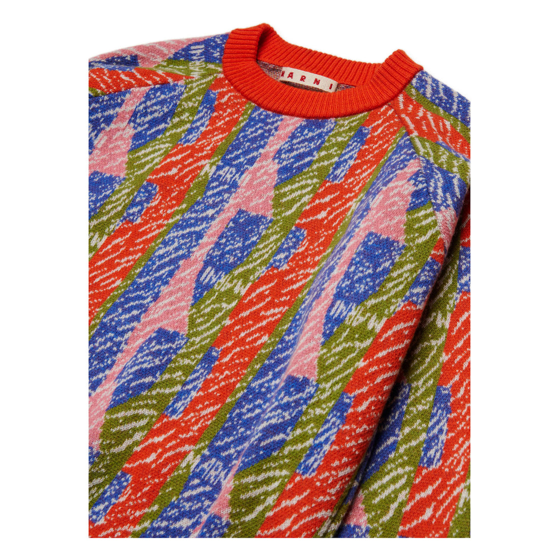 Marni Red Striped Jacquard Pullover