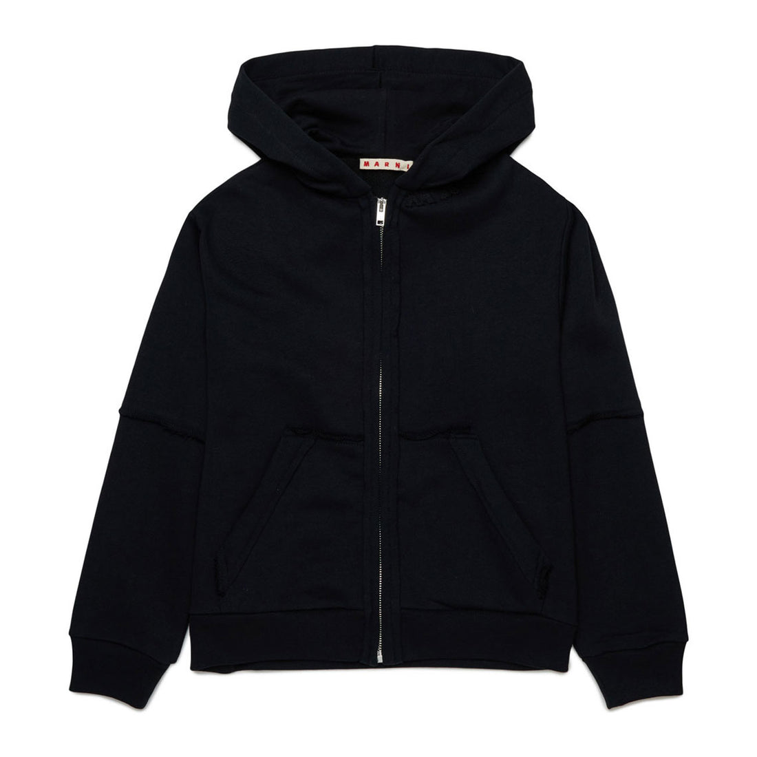 Marni Black Raw Cut Zip Hoodie