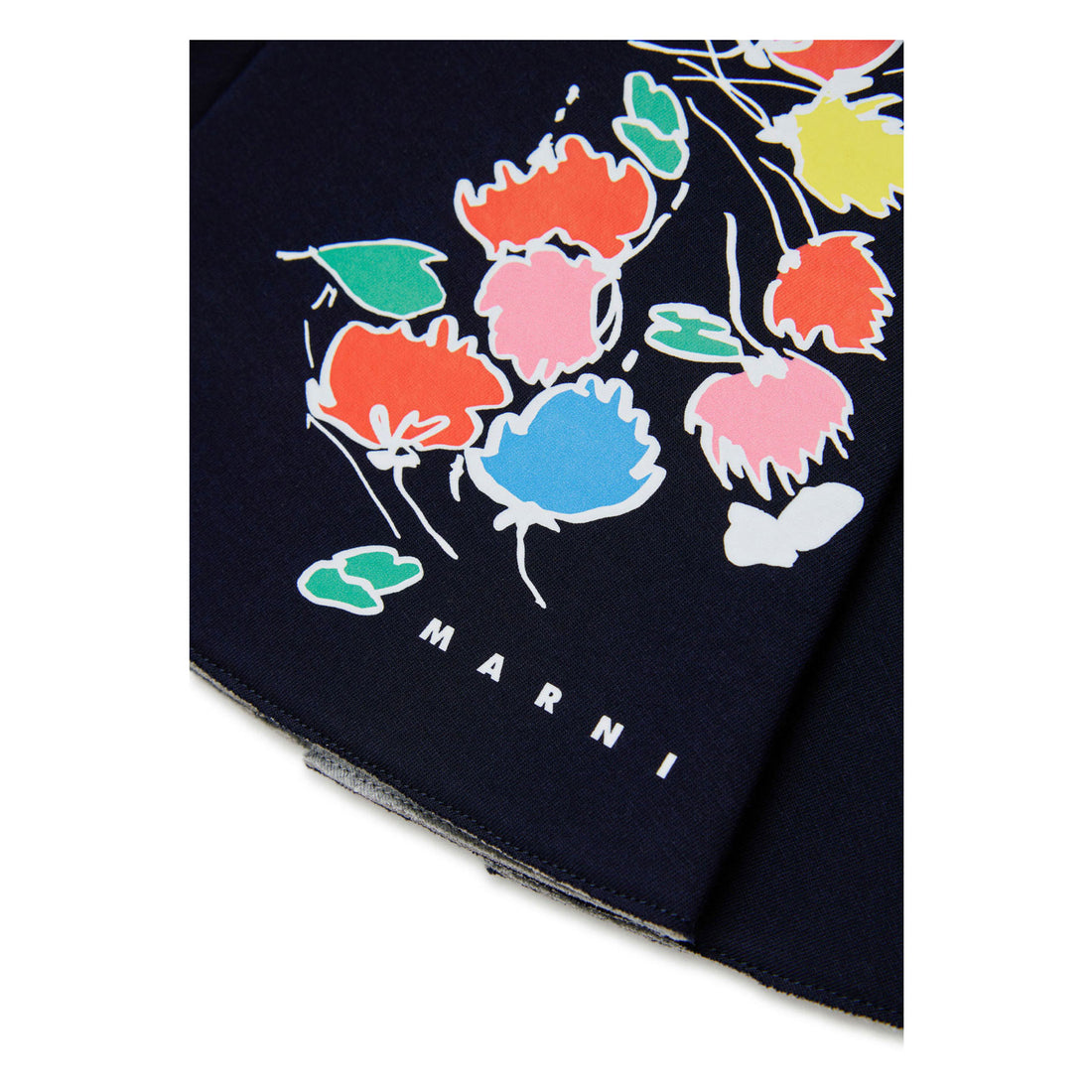 Marni Dark Sea Blue Floral Design Skirt