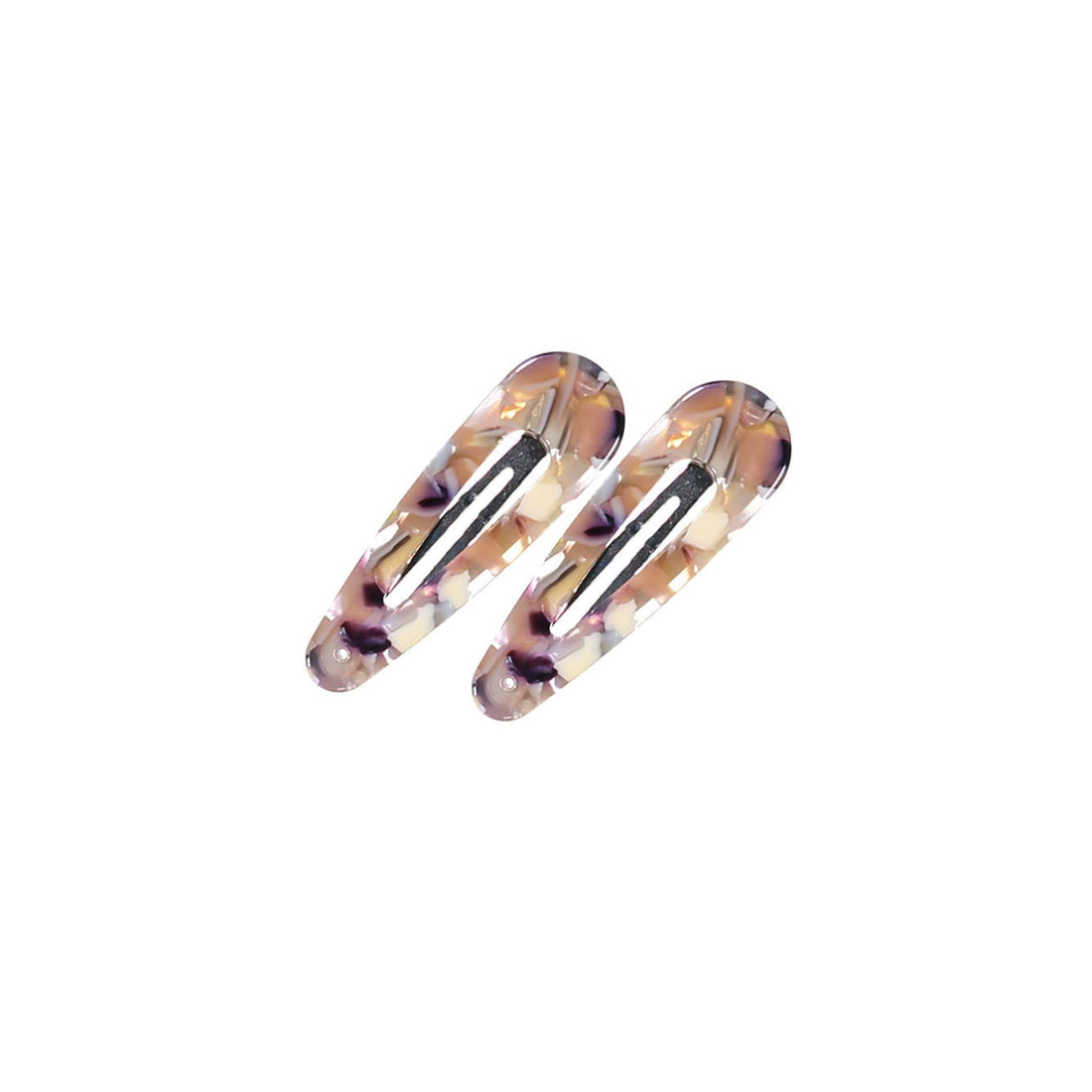 Knot Hairbands Blush Marbleized Clip Set
