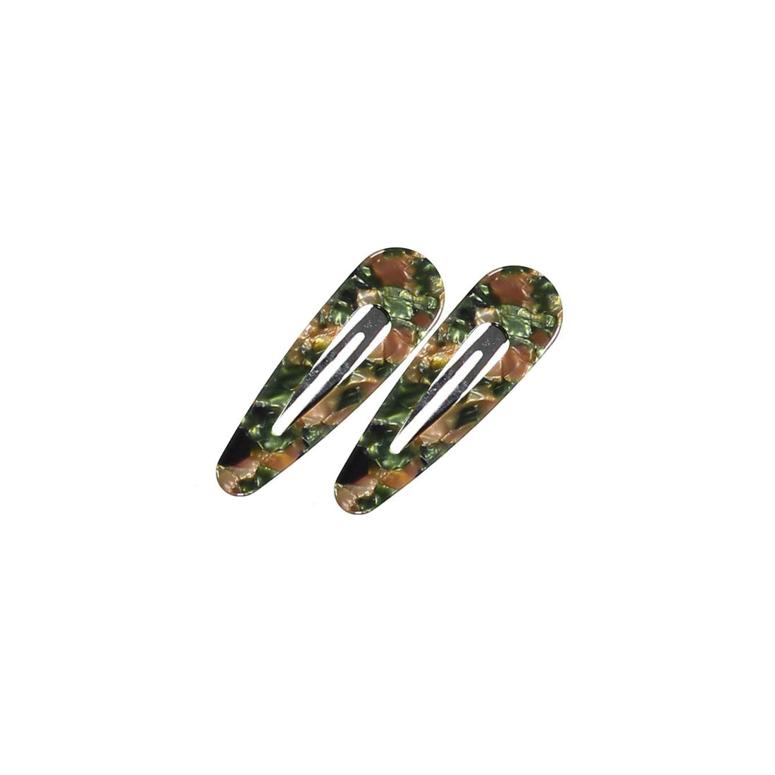Knot Hairbands Olive Marbleized Clip Set