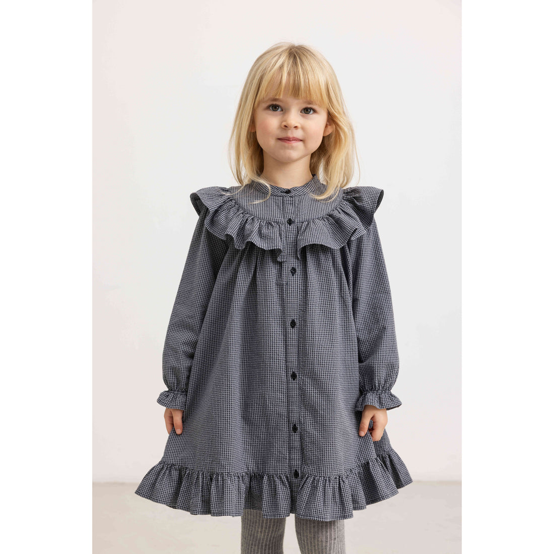 MarMar Copenhagen Pigeon Blue Check Dalina Dress