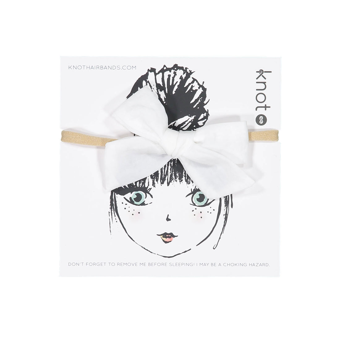 Knot Hairbands  White Matte Luxe Bow Band