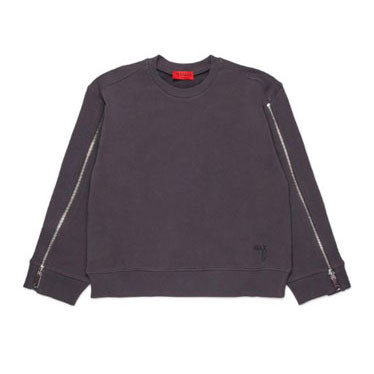 Max and Co Charcoal Felpa Zipper Sweatshirt