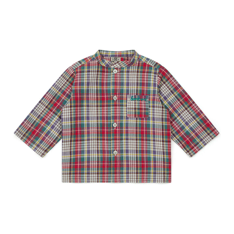 Bonton Green Plaid Baby Tunic