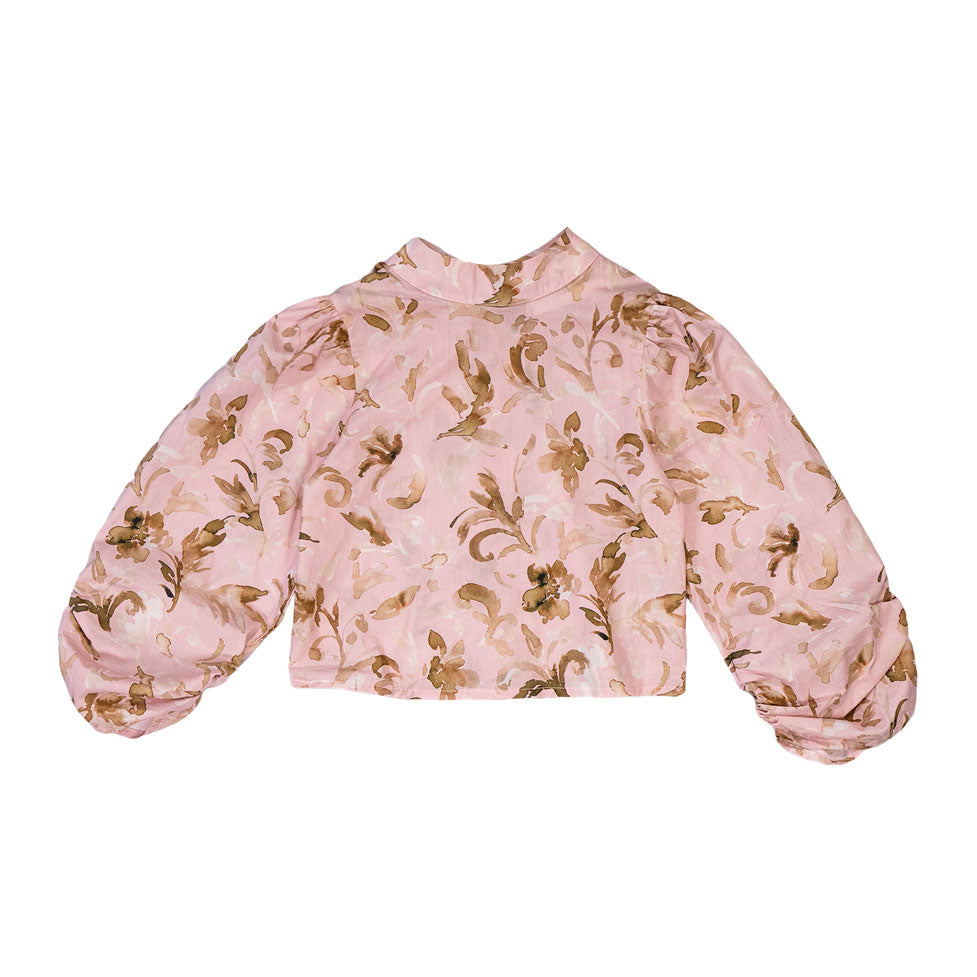 Atelier Parsmei Pink, Green Tie Back Cropped Top