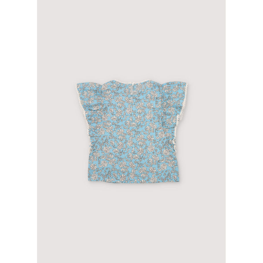 The New Society Peony Powder Blue Print Melina Blouse