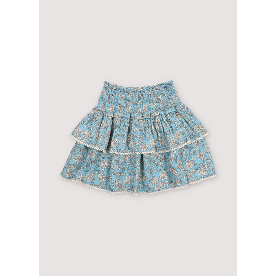 The New Society Peony Powder Blue Print Melina Skirt