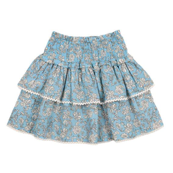 The New Society Peony Powder Blue Print Melina Skirt