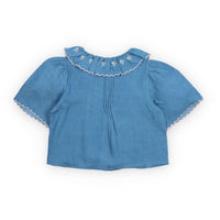 The New Society  Light Blue Chambre Menta Blouse