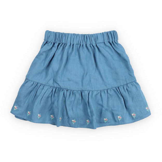 The New Society  Light Blue Chambre Menta Skirt