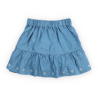 The New Society  Light Blue Chambre Menta Skirt