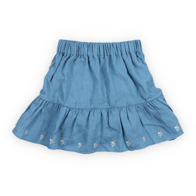 The New Society  Light Blue Chambre Menta Skirt