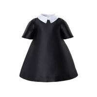 Mimisol Black Crystal Embellished Mikado Dress