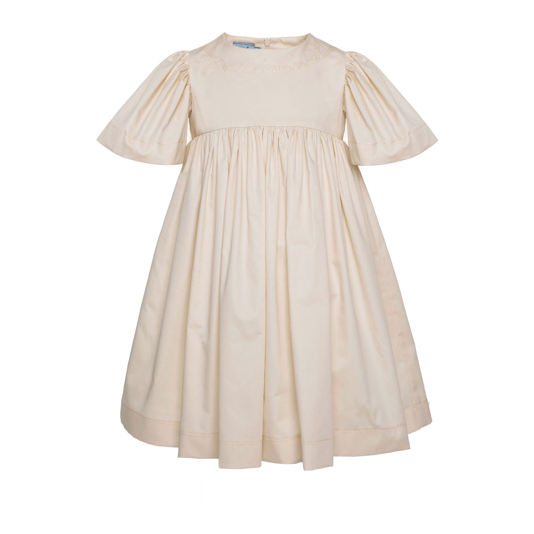Mimisol Ecru Logo Embroidere Long Dress