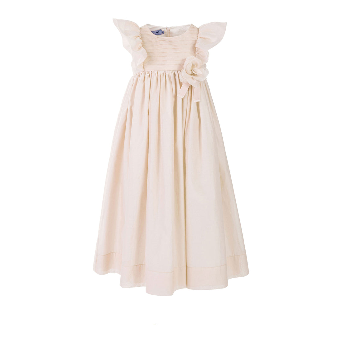 Mimisol Beige Cotton Organza Dress
