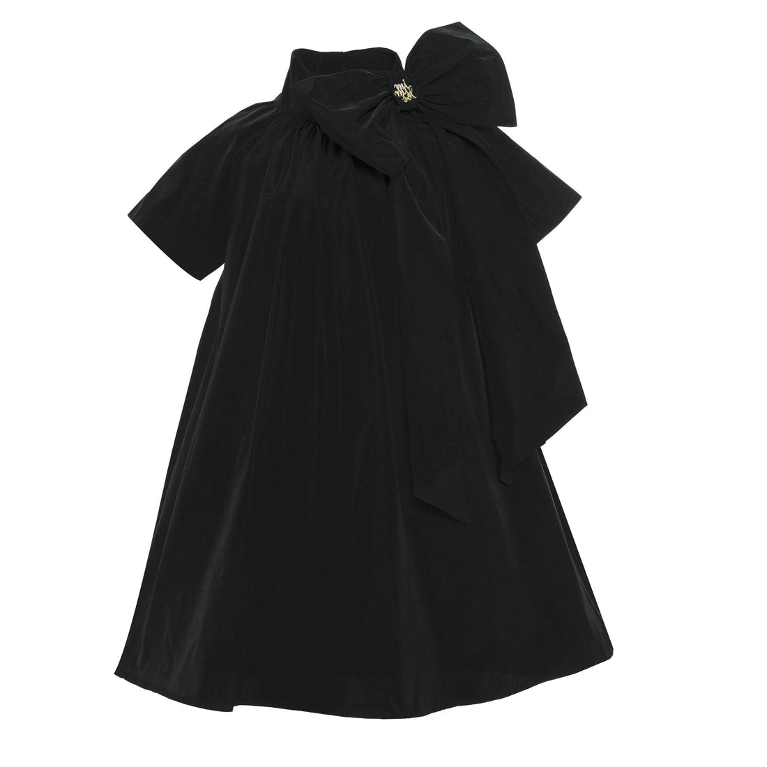 Mimisol Black Bow Taffeta Dress