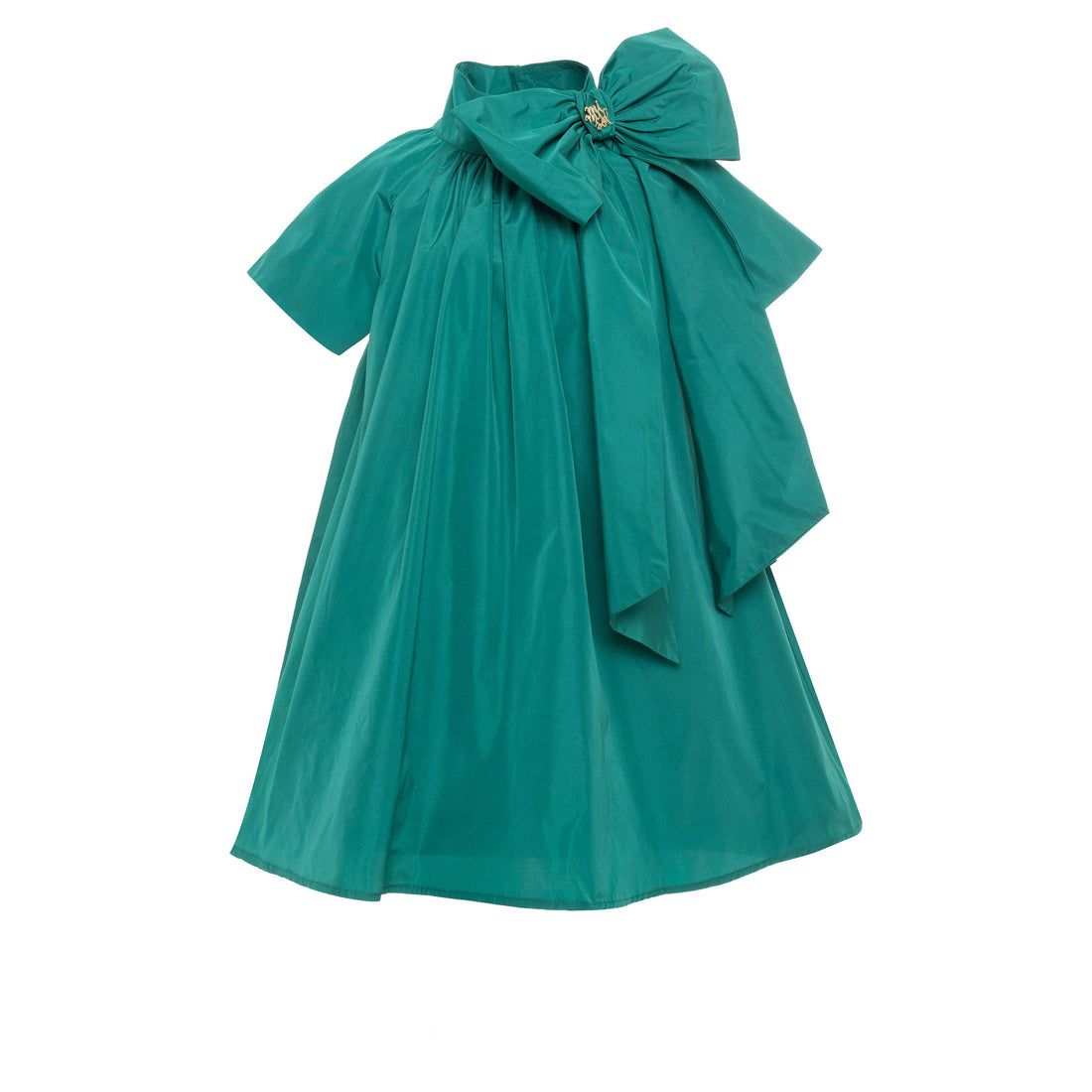 Mimisol Green Bow Taffeta Long Dress