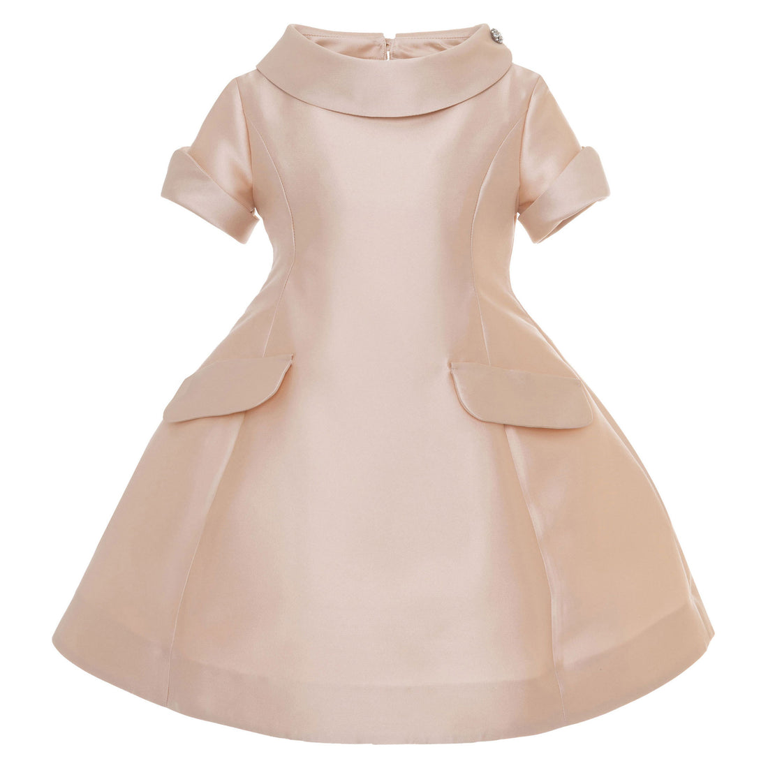 Mimisol Salmon Embellished Mikado Dress