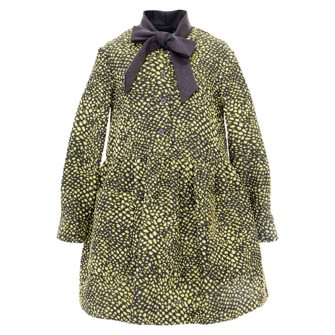 Mimisol Grey Polka Dots Jacquard Dress