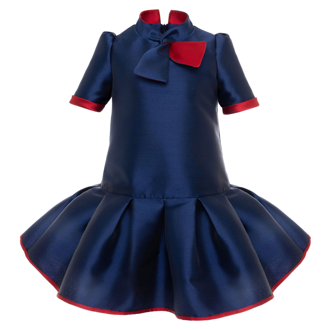 Mimisol Dark Blue Bicolor Mikado Dress