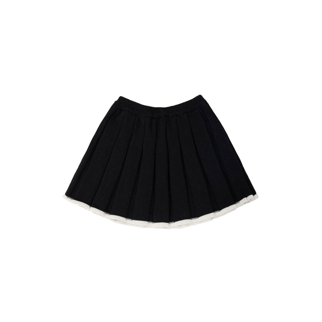 Mimisol Black Trimmed Pleated Skirt