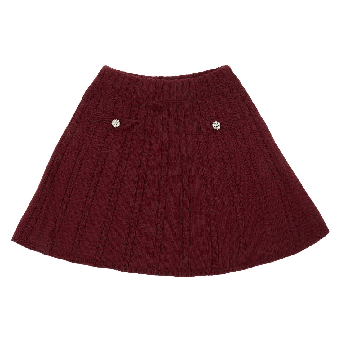 Mimisol Bordeaux Wool Knit Skirt