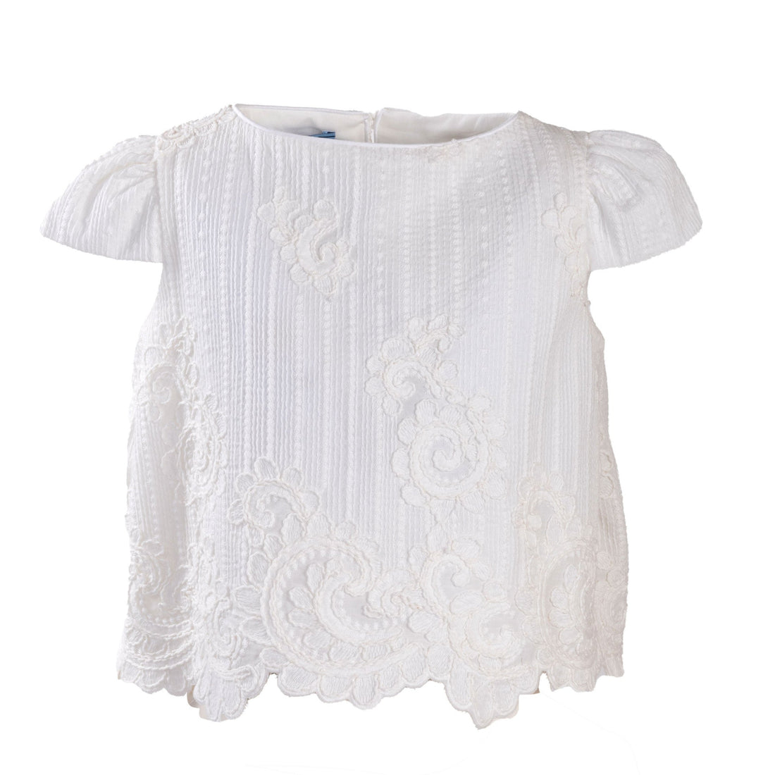 Mimisol Cream Scalloped Embroidery Top