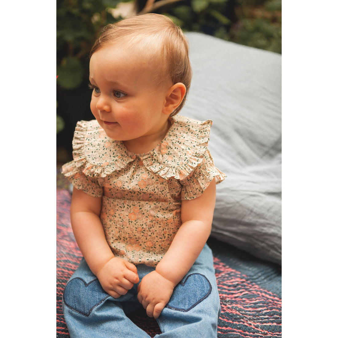 Louis Louise Beige Romantic Flower Indie Baby Tunic