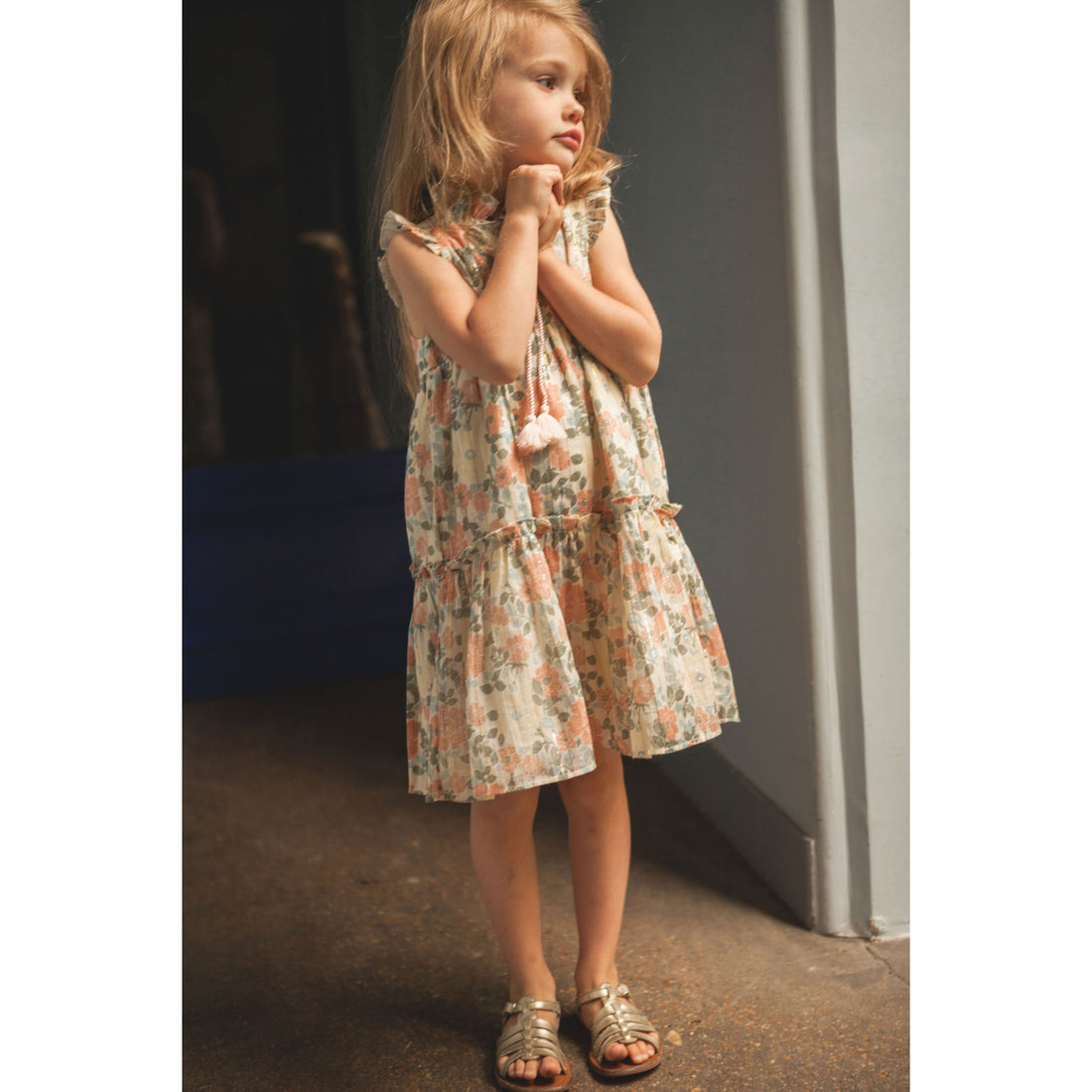 Louis Louise Pink Lurex Vintage Flower Goa Dress