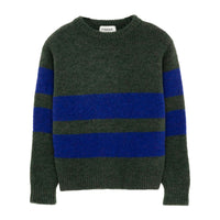 Finger in the Nose  Cedar Green Stripes Michael Crewneck Sweater