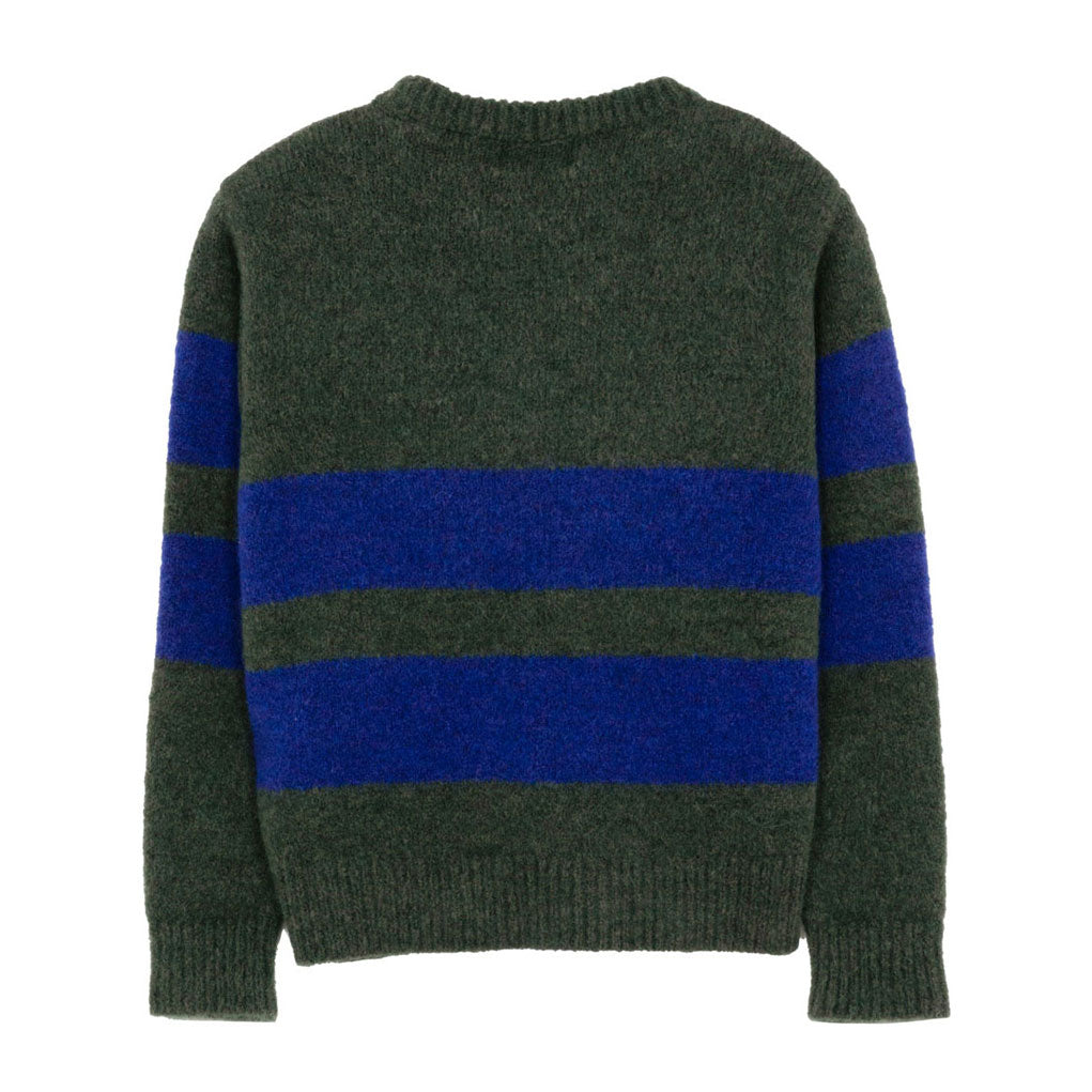 Finger in the Nose  Cedar Green Stripes Michael Crewneck Sweater