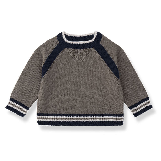 1+ In The Family Dark Taupe Milano Baby Pullover