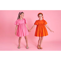 Mimisol Fuchsia Logo Embroidere Dress