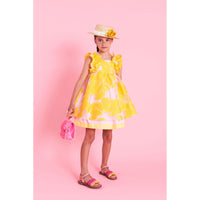 Mimisol Yellow Floral Organza Dress
