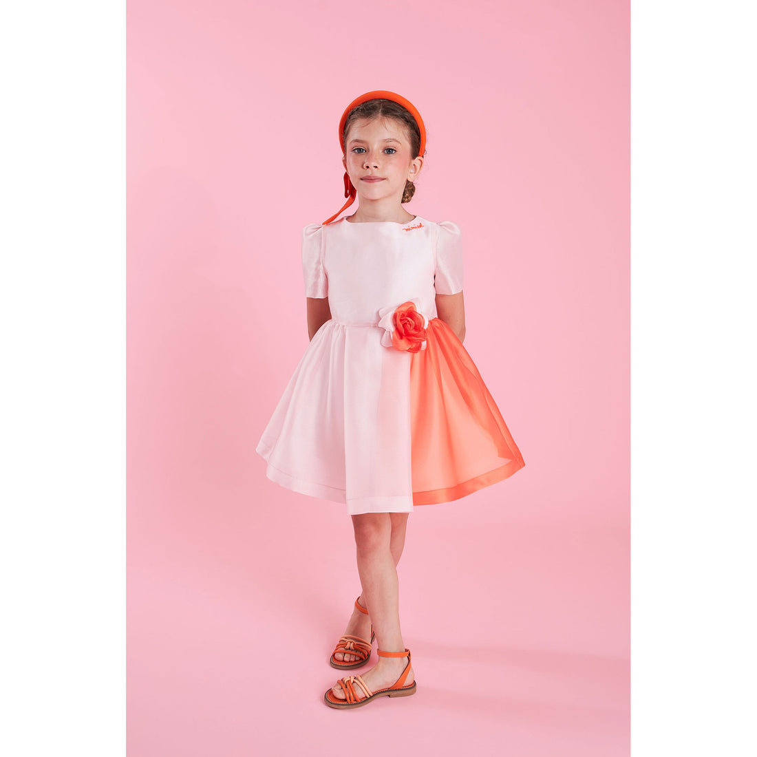 Mimisol Pink Bicolor Organza Dress