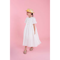 Mimisol Cream Embossed Maxi Dress