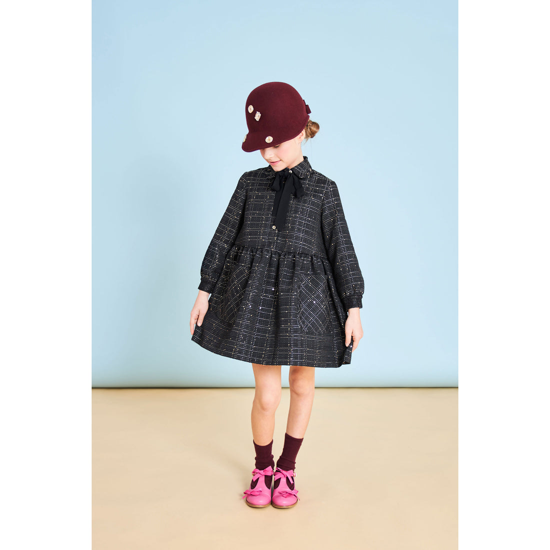 Mimisol Black Bow Embellished Dress