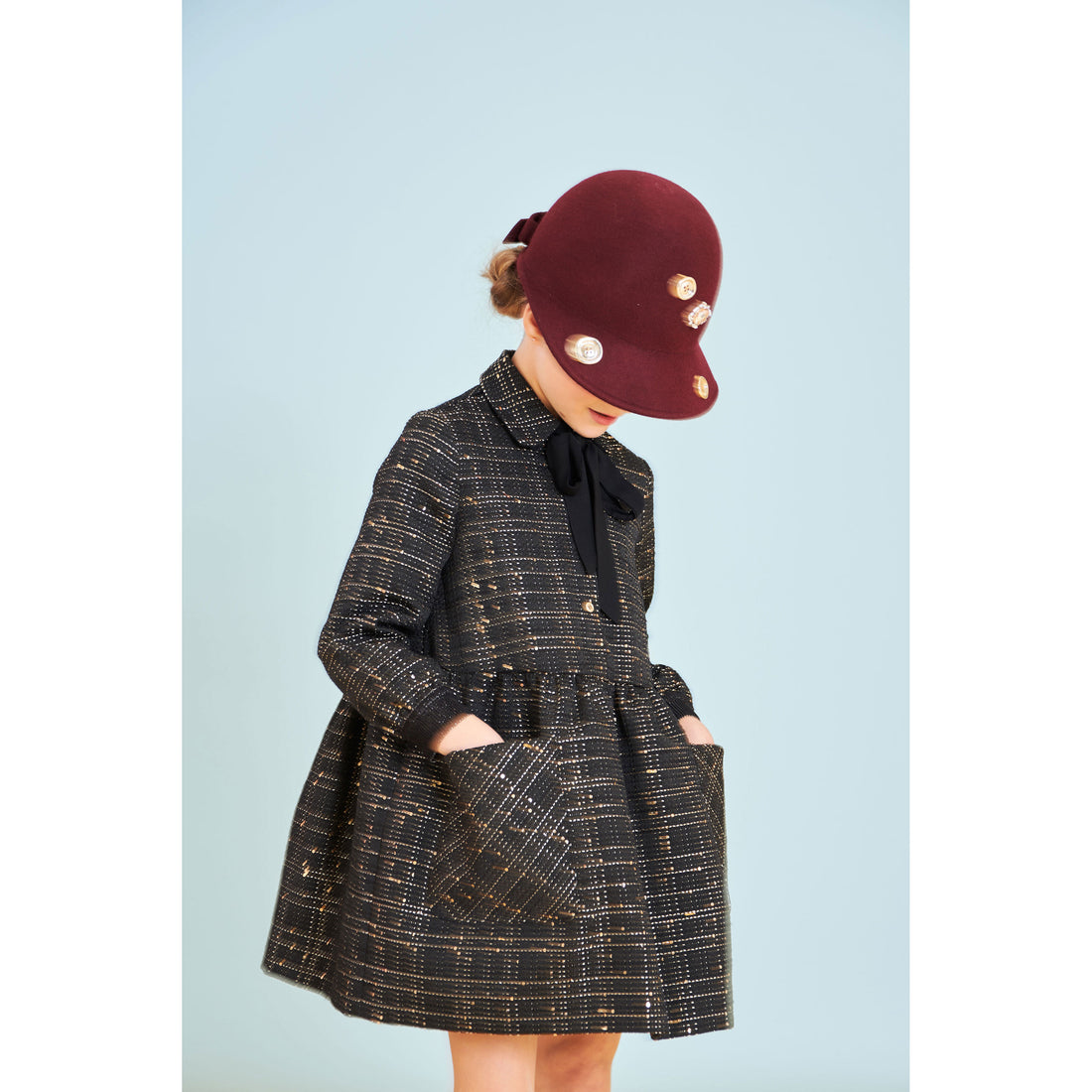Mimisol Black Bow Embellished Dress