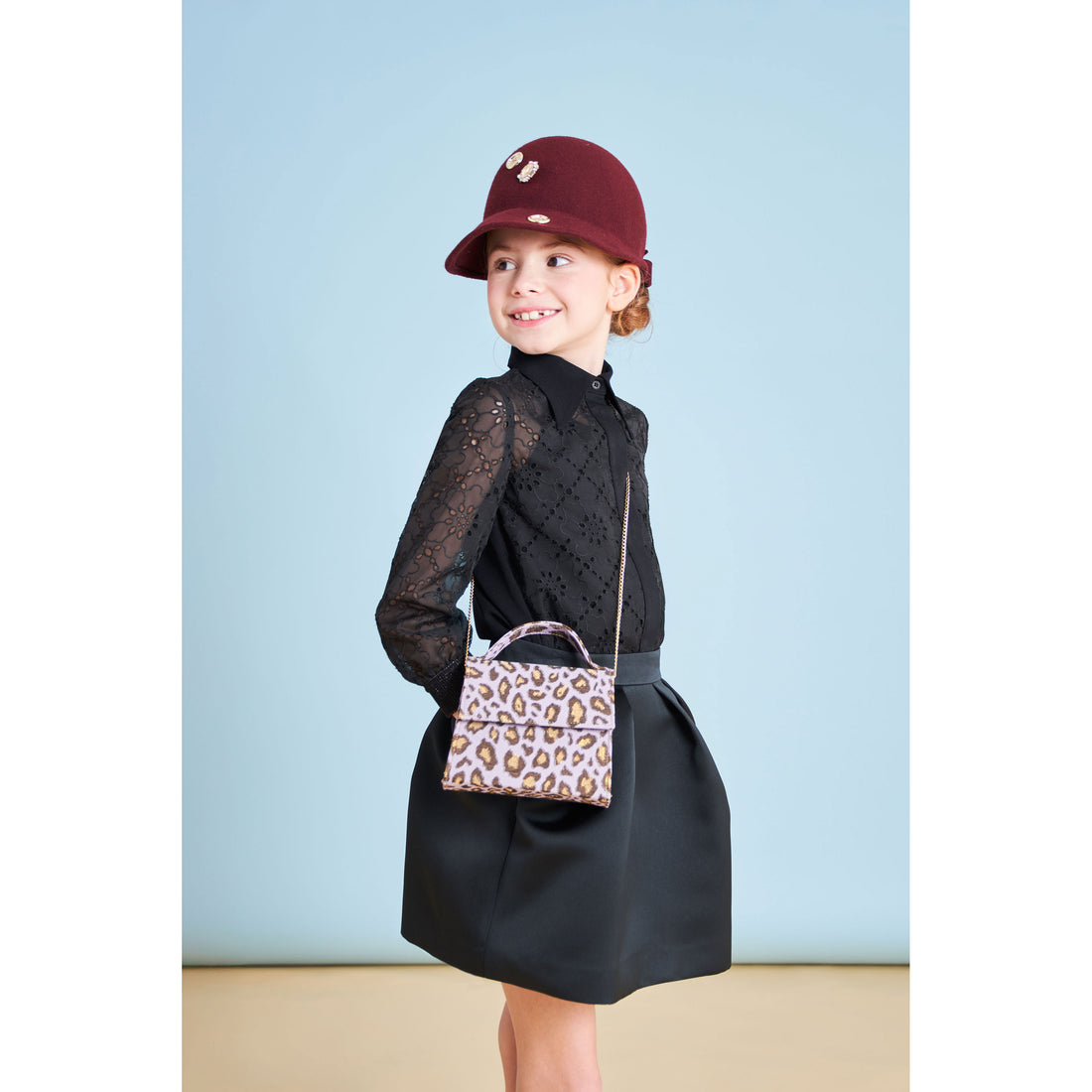 Mimisol Black Embroidered Chiffon Blouse