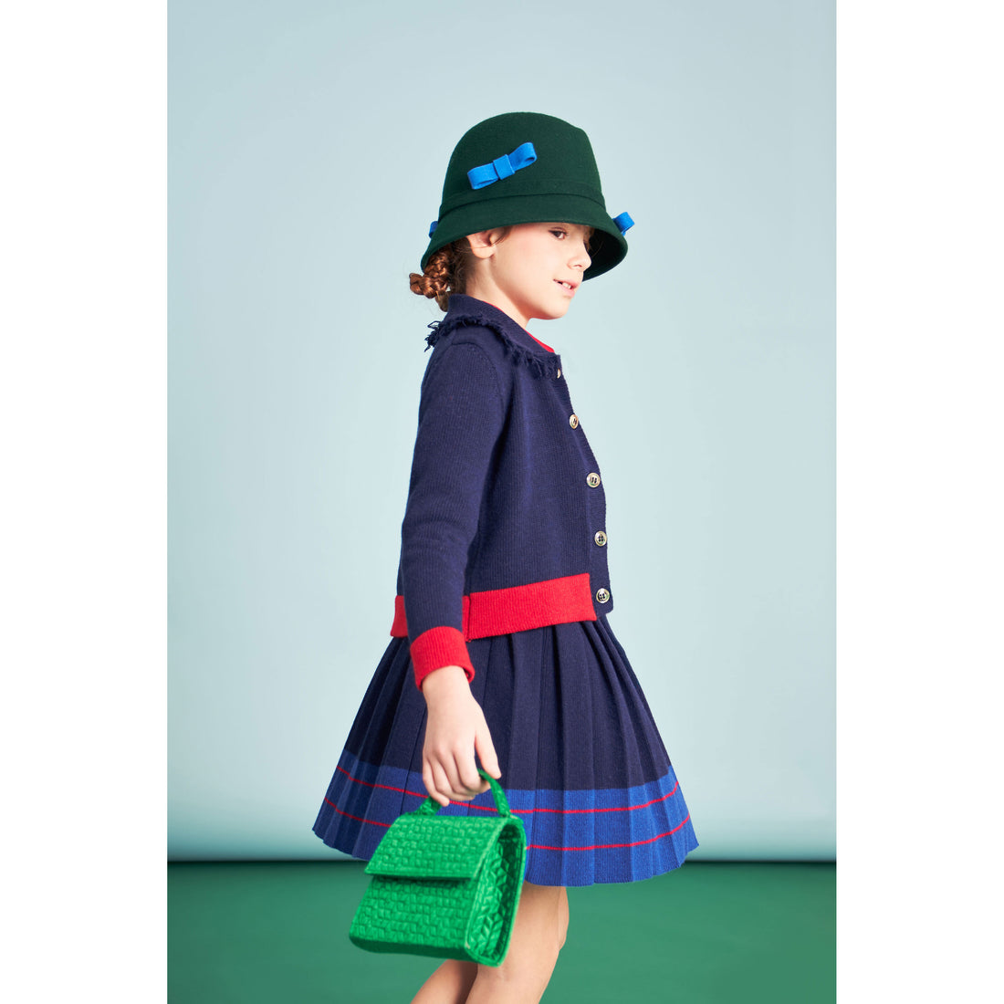 Mimisol Dark Blue Wool Knit Skirt