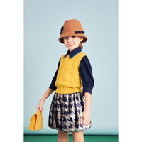 Mimisol Dark Blue Bicolor Twill Blouse