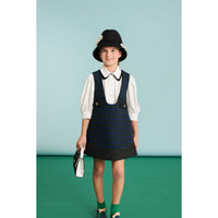 Mimisol White Black Bicolor Twill Blouse