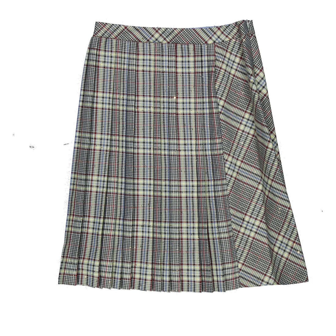 Mimisol Multicolor Tartan Pleated Long Skirt