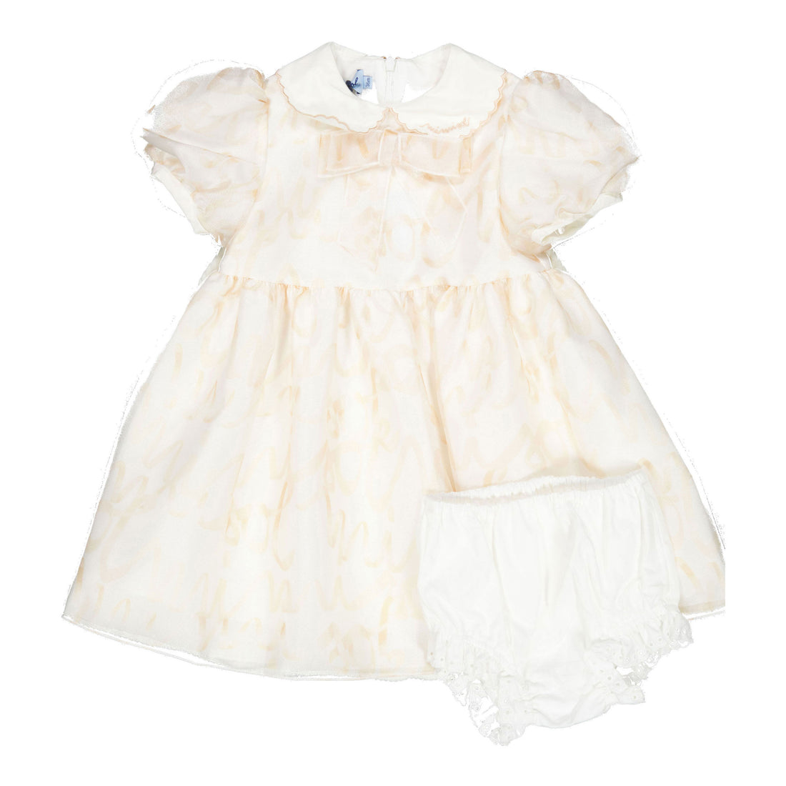 Mimisol Salmon Logo Organza Baby Dress