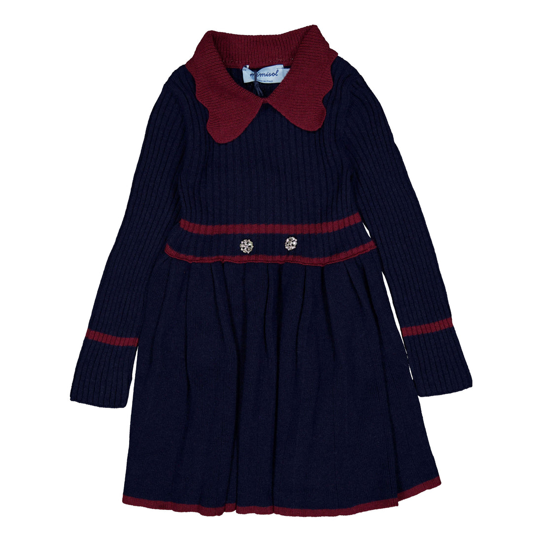 Mimisol Dark Blue Bordeaux Knit Dress