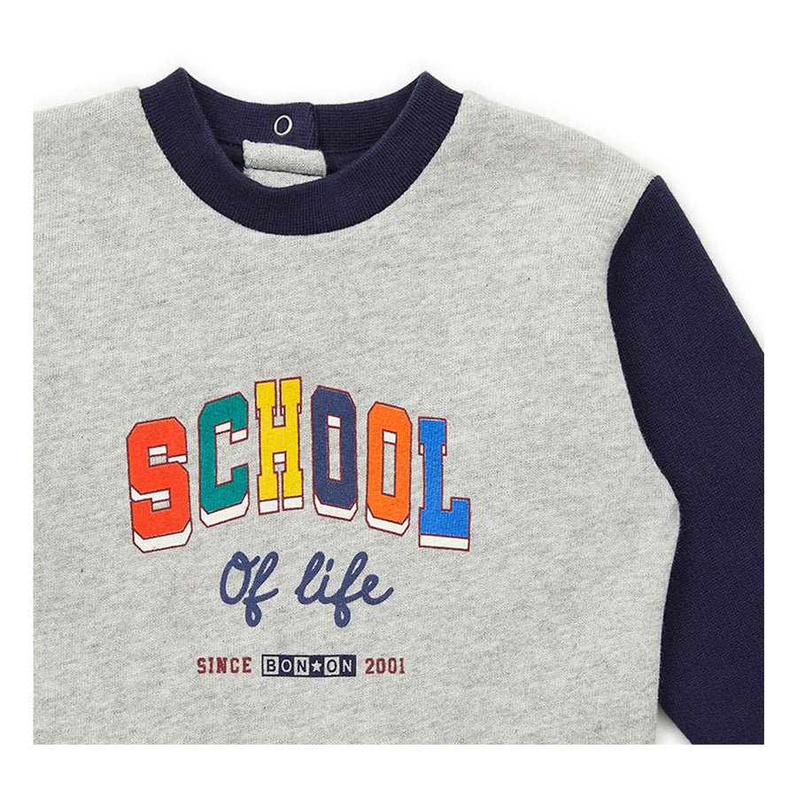 Bonton Grey School Baby Sweatshirt