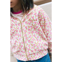 Bonton Cream Sweat Saxo Zip Up Sweater