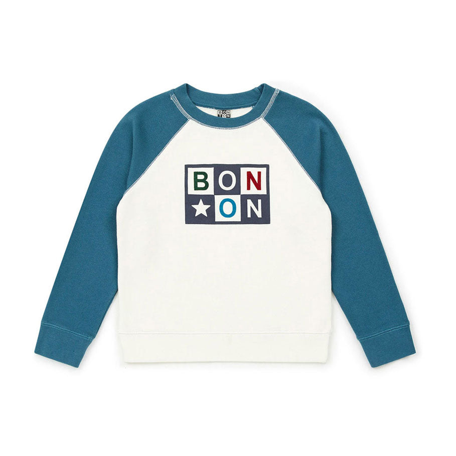 Bonton Curious Blue Logo Sweatshirt